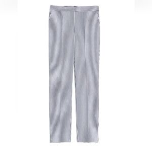 Zara Women's Striped Ankle Pants - Blue and White Jogging Pants